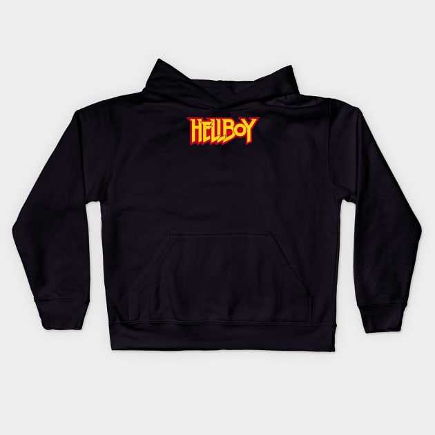 HELLBOY - letters gold 2.0 Kids Hoodie by ROBZILLA